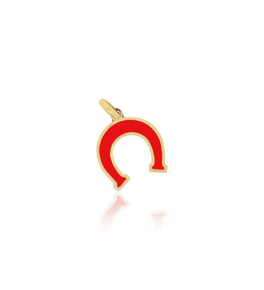 The Lovery Coral Horseshoe Charm 14K Gold 12 millimeters