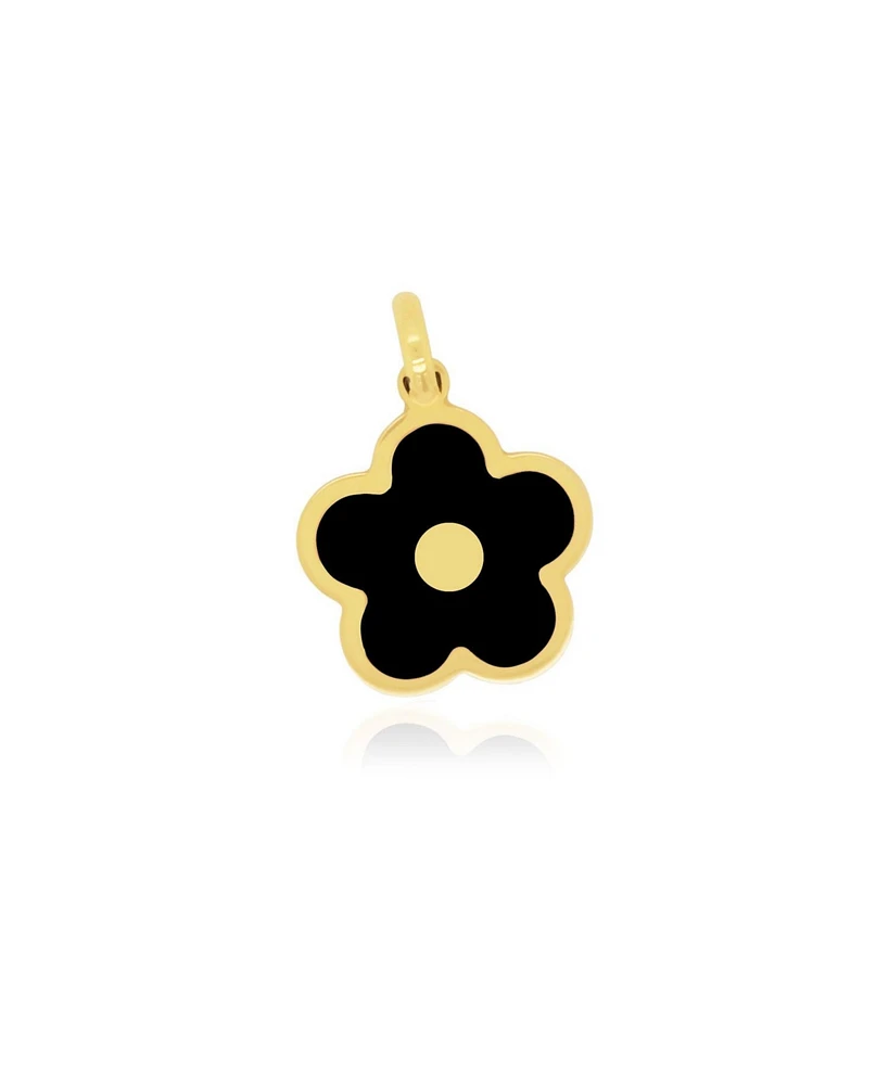 The Lovery Onyx Cherry Blossom Charm 14K Gold