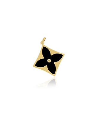 The Lovery Onyx Luxe Flower Charm 14K Gold 25 millimeters