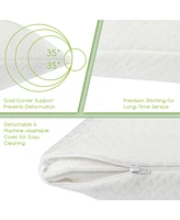 Costway 2Pack Shredded Memory Foam Bed Pillows Bamboo Rayon Cooling Cover 28''x18''