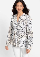 Olsen Women's Abstract Rose Tunic Shirt