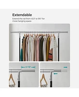 Slickblue Heavy-Duty Clothes Rack with Extendable Hanging Rod; Robust and Adjustable Garment Storage