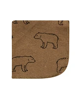 Hudson Baby Flannel Cotton Washcloths, Brown Bear Pack