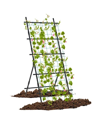 Sugift 74 Inch Tall Garden Trellis for Flower Vine Vegetable Fruit Pea