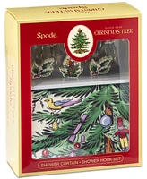 Spode Christmas Tree 13-Pc. Shower Curtain & Hook Set