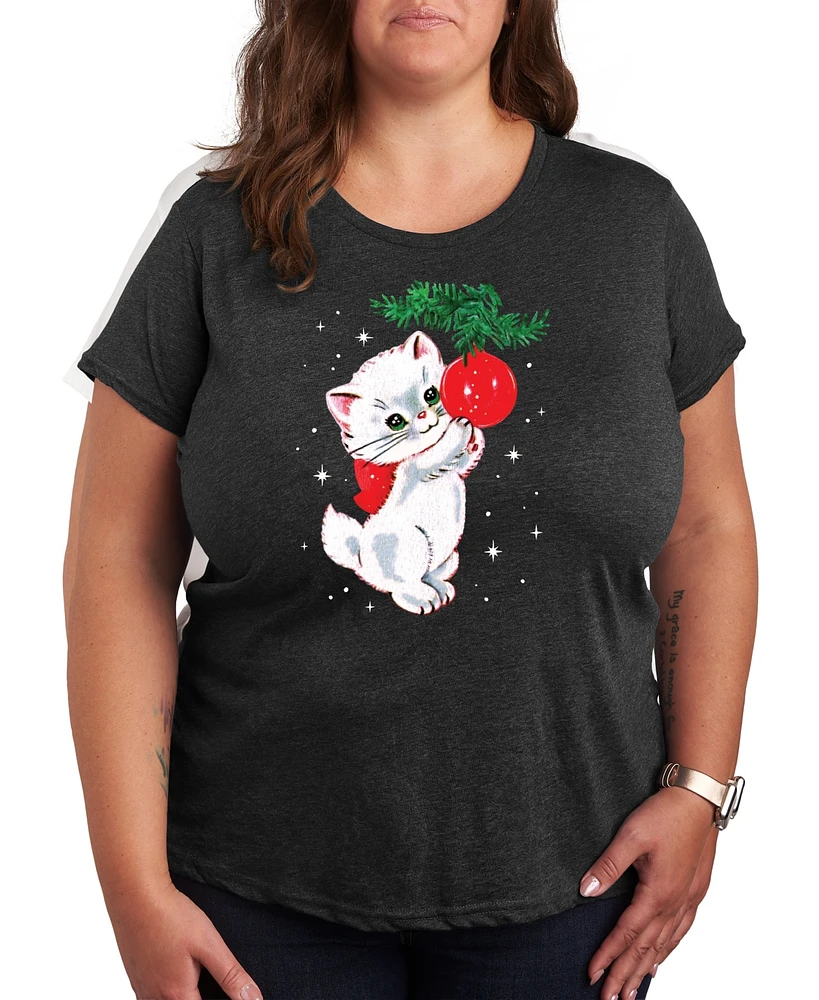 Hybrid Apparel Plus Christmas Kitty Graphic T-shirt