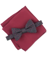 Bar Iii Men's Bennet Floral Bow Tie & Solid Pocket Square Set, Created for Macy's