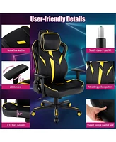 Sugift Ergonomic Gaming Chair with Adjustable Height and Reclining Backrest