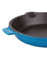 BergHOFF Neo 5pc Cast Iron Cookware Set with Slotted Steak Press, Blue
