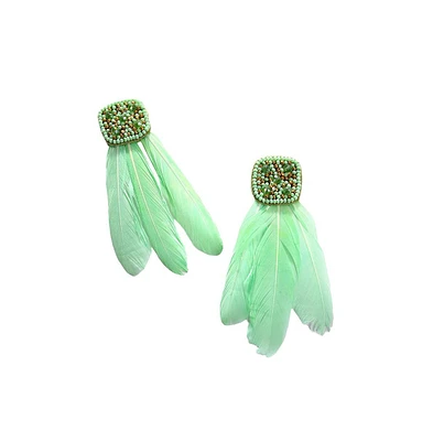 Sohi Women's Feather Drop Earrings