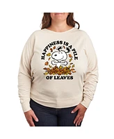 Hybrid Apparel Plus Peanuts Fall Leaves Graphic Pullover T-shirt