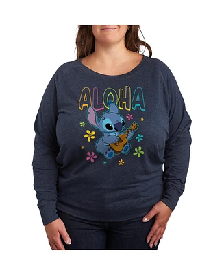 Hybrid Apparel Plus Lilo and Stitch Aloha Graphic Pullover T-shirt