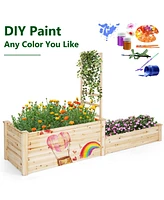 Givimo Raised Garden Bed with Trellis-Natural