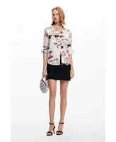 Desigual Women's Floral text shirt