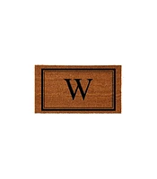 Evergreen Monogram Indoor Outdoor 100% Natural Coir Doormat 28" x 16" | Letter "W"