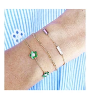 The Lovery Malachite Daisy Bracelet 14K Gold