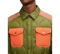 Scotch & Soda Ivik Padded Colorblocked Snap Front Shirt Jacket