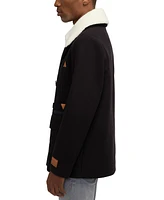 Scotch & Soda Men's Izak Double Breasted Peacoat with Removable Fleece Collar