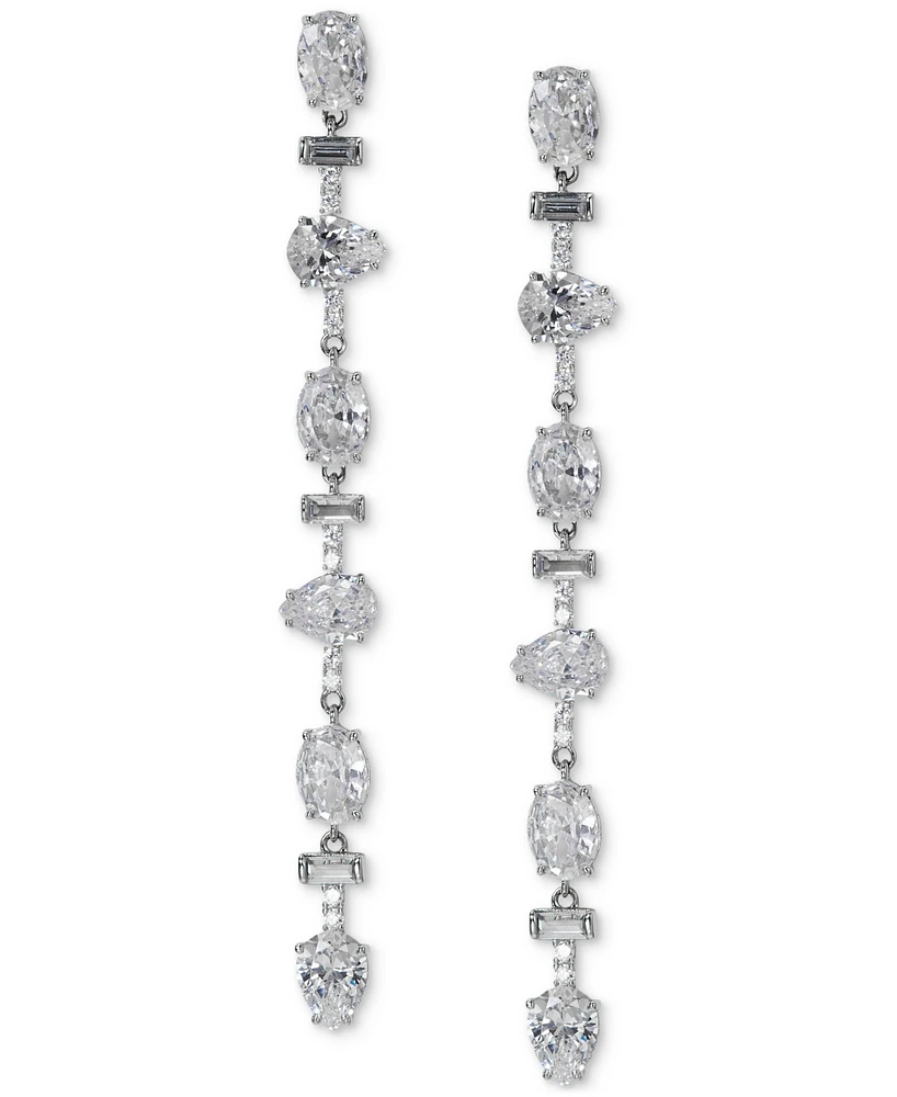 Eliot Danori Silver-Tone Mixed Cubic Zirconia Long Linear Earrings