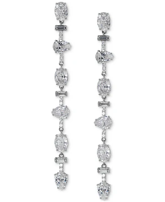 Eliot Danori Silver-Tone Mixed Cubic Zirconia Long Linear Earrings