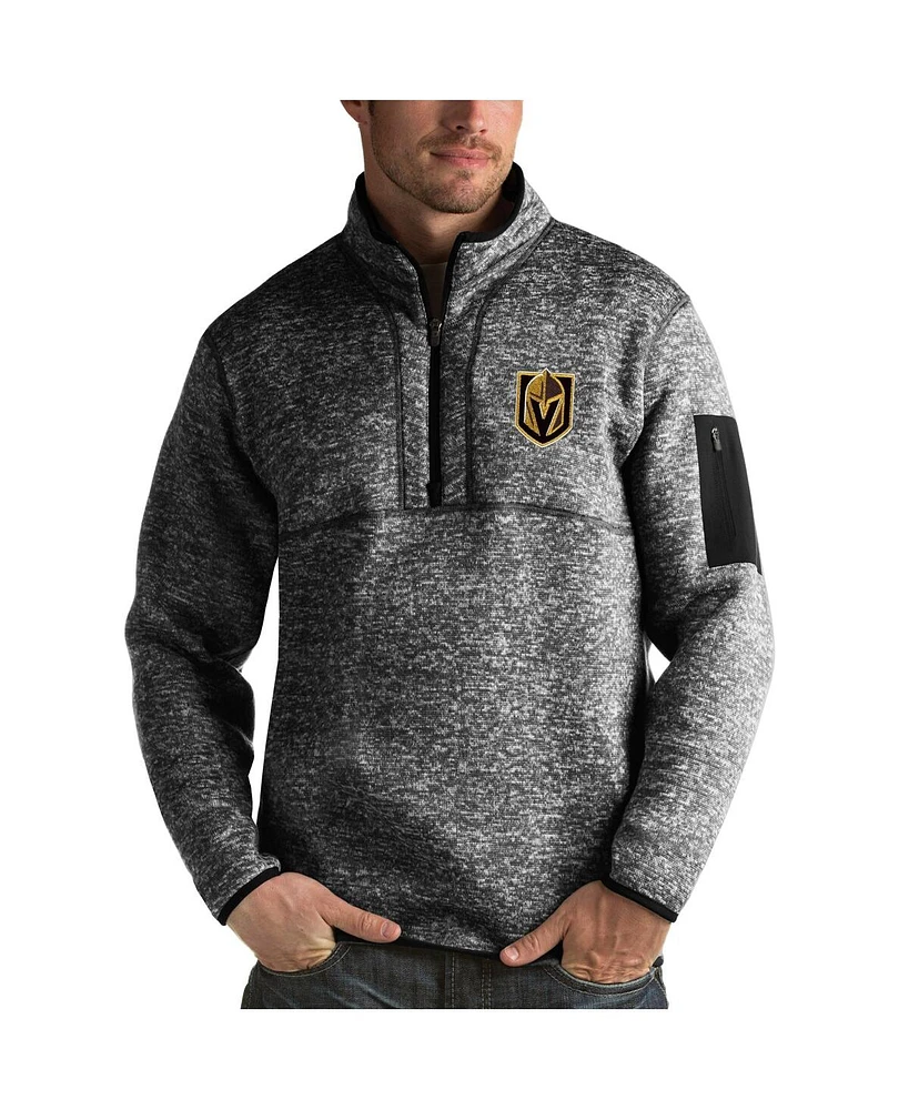 Antigua Men's Charcoal Vegas Golden Knights Fortune Half-Zip Pullover Jacket