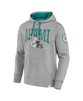 Fanatics Men's Heather Gray Miami Dolphins Label Maker Pullover Hoodie