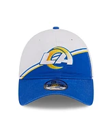 New Era Big Boys and Girls White/Royal Los Angeles Rams 2023 Sideline 9TWENTY Adjustable Hat