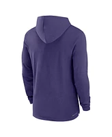 Nike Men's Purple Clemson Tigers Sideline Hoodie Performance Long Sleeve T-Shirt