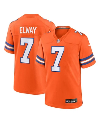 Nike Men's John Elway Orange Denver Broncos Mile High Collection 1977 Throwback Retired Player Game Jersey