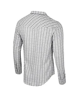 Colosseum x Wrangler Men's White Texas Longhorns Plaid Window Pane Long Sleeve Full-Snap Shirt