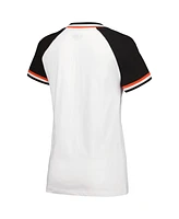 New Era Women's White San Francisco Giants Jersey Double Binding Raglan V-Neck T-Shirt