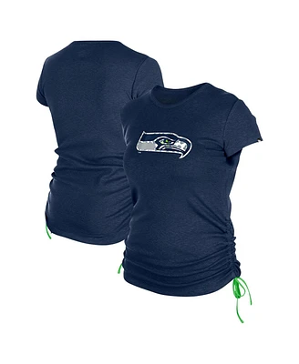 New Era Women's College Navy Seattle Seahawks Ruched Side T-Shirt