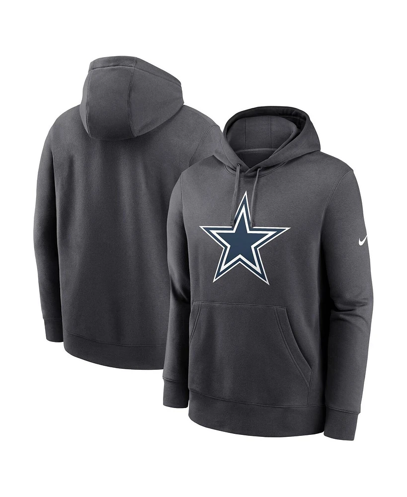 Nike Men's Charcoal Dallas Cowboys Fan Gear Club Logo Pullover Hoodie