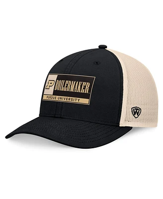 Top of the World Men's Black/Natural Purdue Boilermakers Bennett Trucker Adjustable Hat