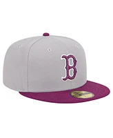 New Era Men's Gray/Purple Boston Red Sox Two-Tone Color Pack 59FIFTY Fitted Hat