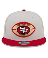 New Era Men's Stone/Scarlet San Francisco 49ers 2024 Sideline Historic 9FIFTY Snapback Hat