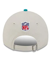 New Era Men's Stone/Aqua Miami Dolphins 2024 Sideline Historic 9TWENTY Adjustable Hat