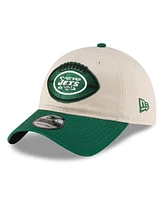 New Era Men's Stone/Green New York Jets 2024 Sideline Historic 9TWENTY Adjustable Hat