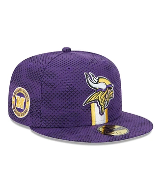 New Era Men's Purple Minnesota Vikings 2024 Sideline 59FIFTY Fitted Hat