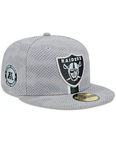 New Era Men's Gray Las Vegas Raiders 2024 Sideline 59FIFTY Fitted Hat