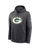 Nike Men's Anthracite Green Bay Packers Club Logo Pullover Hoodie