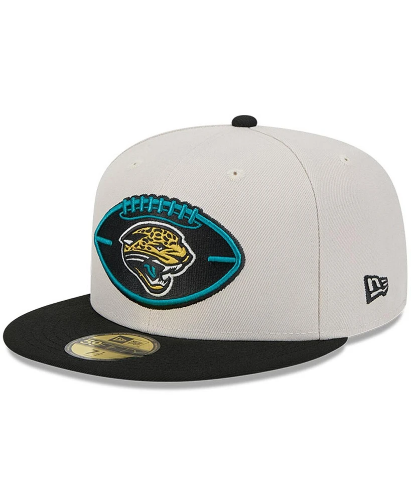 New Era Men's Stone/Black Jacksonville Jaguars 2024 Sideline Historic 59FIFTY Fitted Hat