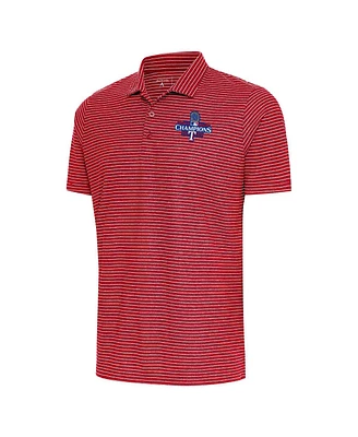 Antigua Men's Heather Red Texas Rangers 2023 World Series Champions Esteem Polo