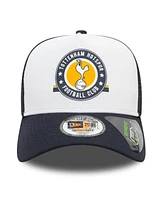 New Era Men's White/Navy Tottenham Hotspur Graphic A-Frame Trucker 9FORTY Adjustable Hat