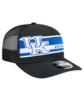 New Era Men's Black/Royal Kentucky Wildcats Striped 9SEVENTY Trucker Adjustable Hat