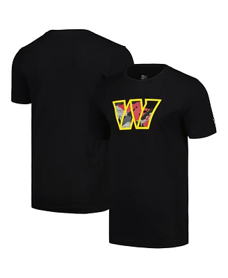 New Era Men's Black Washington Commanders Camo Logo T-Shirt