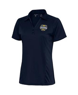 Antigua Women's Navy Michigan Wolverines College Football Playoff 2023 National Champions Tribute Polo