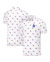 Antigua Men's White Los Angeles Dodgers Americana Polo