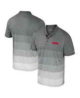 Colosseum Men's Gray Ole Miss Rebels Striped Mesh Polo