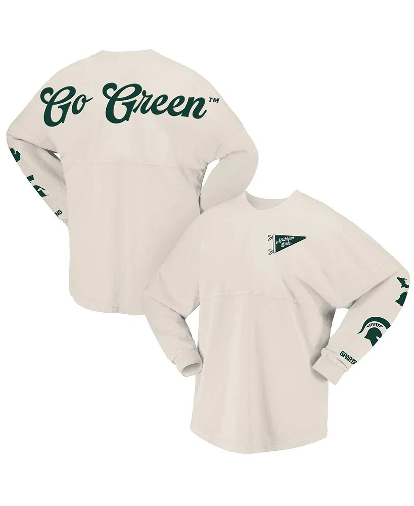 Spirit Jersey Women's Natural Michigan State Spartans Local Long Sleeve T-Shirt